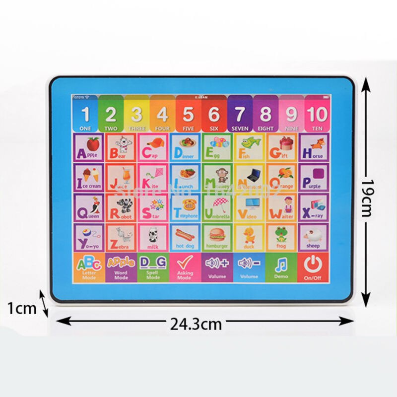 Englisch ABC Computer Pädagogisches Spielzeug für freundlicher, ypad Lernen Maschine freundlicher Tablette mit 10 Anzahl und 26 Alphabet Lernen