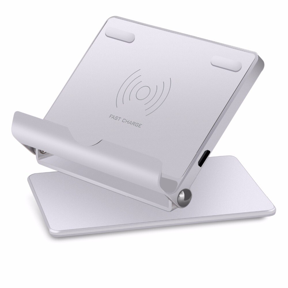 Fast Wireless Charger Stand Aluminum Universal Phone Stand QI Wireless Charging Stand Pad for Xiaomi mi 9 Samsung Galaxy S9 S10e: Silver