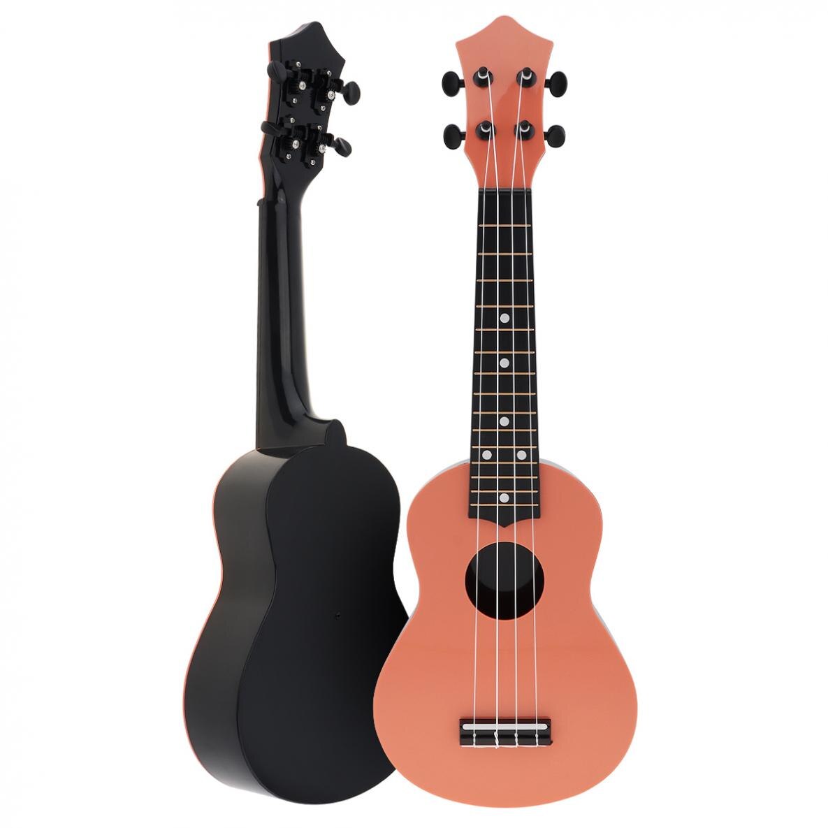 Ukulele soprano colorido de 21 cordas, guitarra havaiana mini instrumento para crianças e iniciante de música: Orange