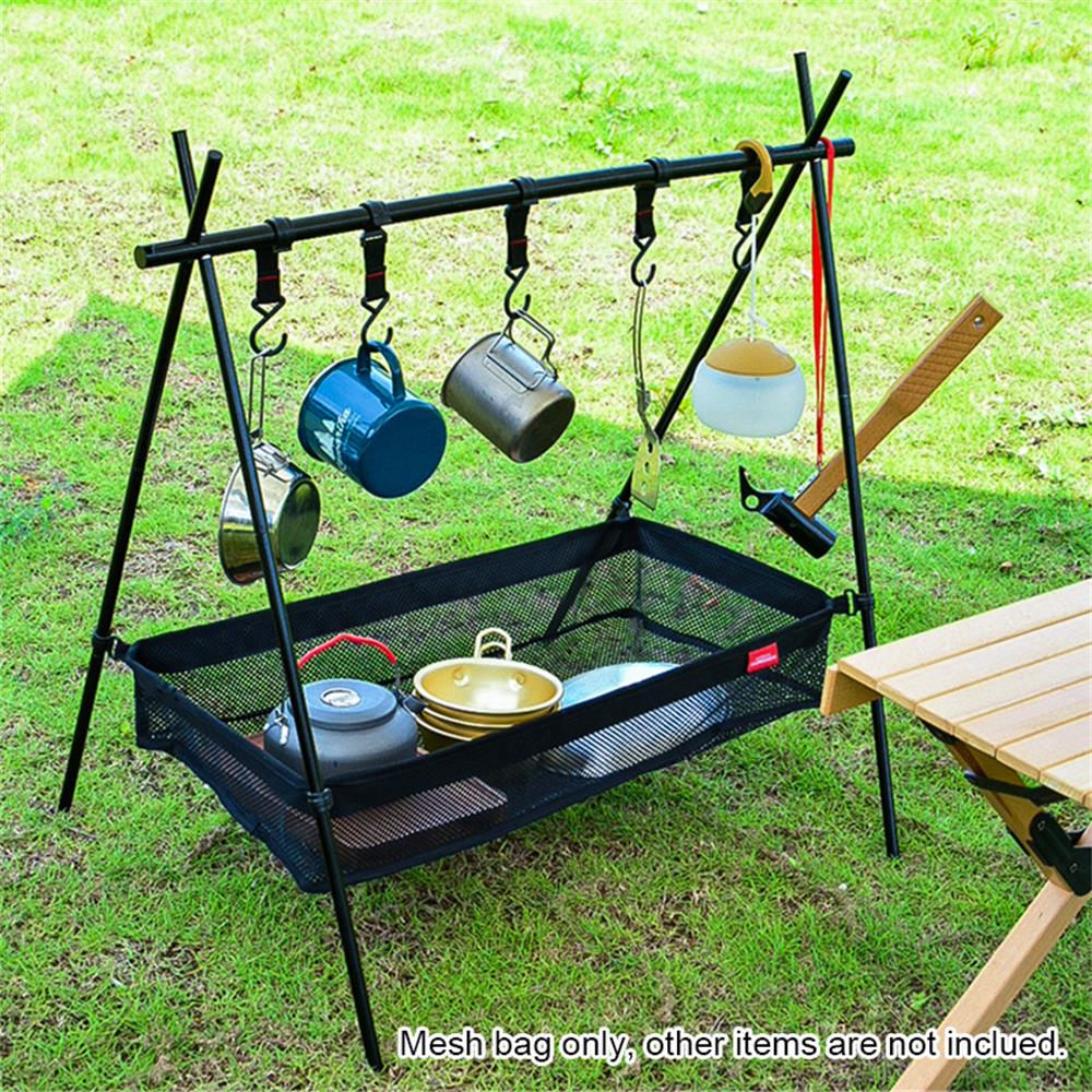 draussen Falten Netz Tasche Picknick Unter Tisch Lagerung Tasche Schreibtisch Kasten Stativ Gittergewebe Korb Organizer für Camping Tisch Stativ Gestell
