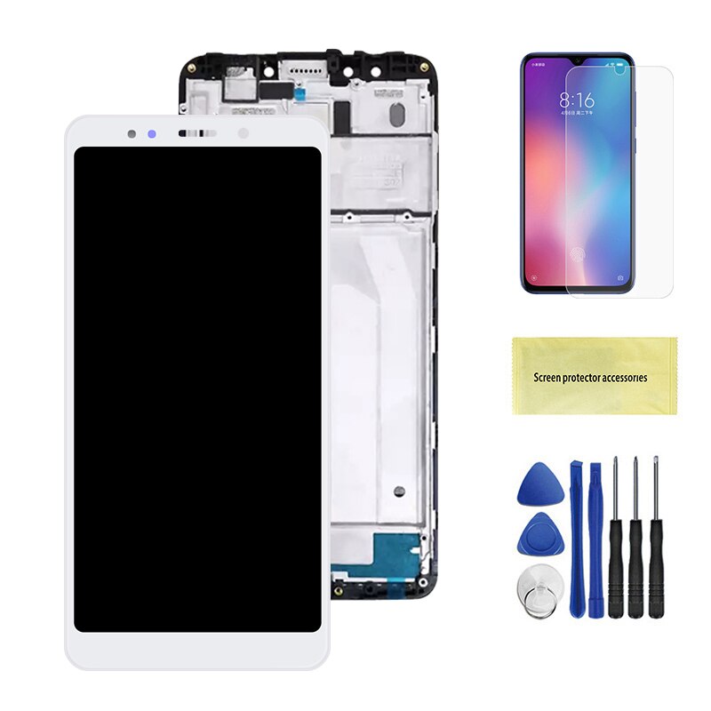 Original LCD For Xiaomi Redmi 5 LCD Display Touch Screen Replacement with Frame For Redmi 5 LCD Assembly MDG1 MDTI MDI1 Screen: White With Frame