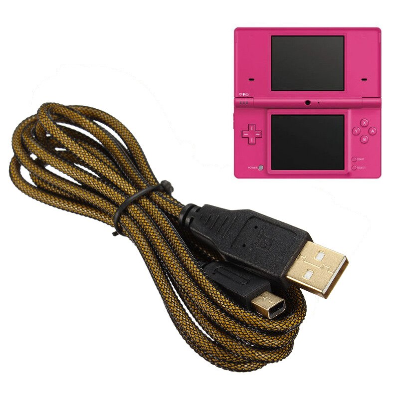 Cable de carga USB con puerto chapado en oro de 1,5 M para Nintendo DSi dsisil DSiLL para 3DS/XL/LL NDSI/NDSILL