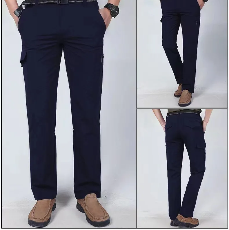 Pantalones largos militares ligeros informales de verano para hombre, monos de carga impermeables de secado rápido para acampar, pantalones tácticos transpirables