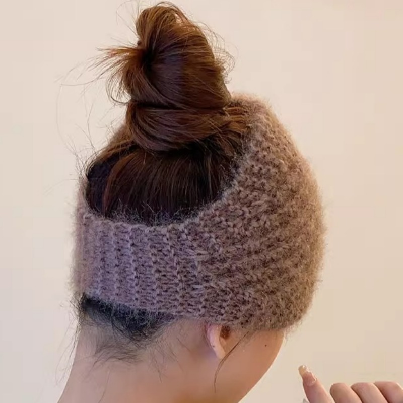 Vinter varmt stickat pannband vindtätt ullstickning varmt hårband kall höst täcka öron termisk huvudbonad håraccessoarer