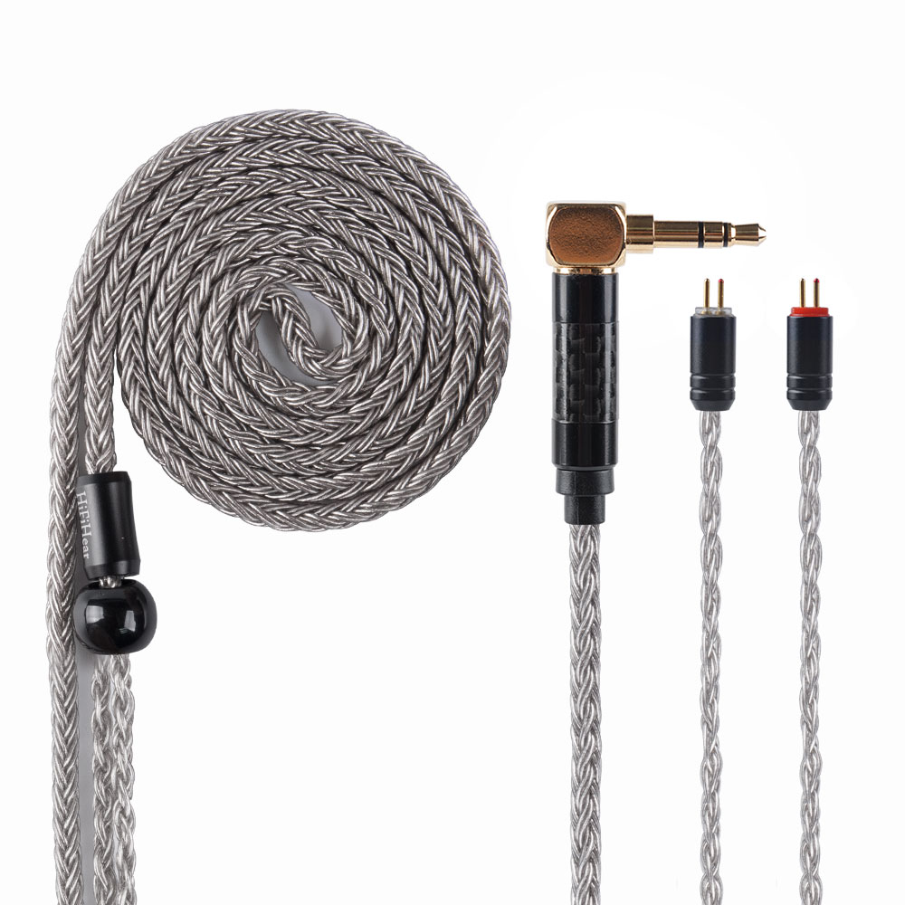 HiFiHear Audio Cable - 16 Core Plated Silver - MMCX/2Pin Connector - 4.4/3.5/2.5mm Plug