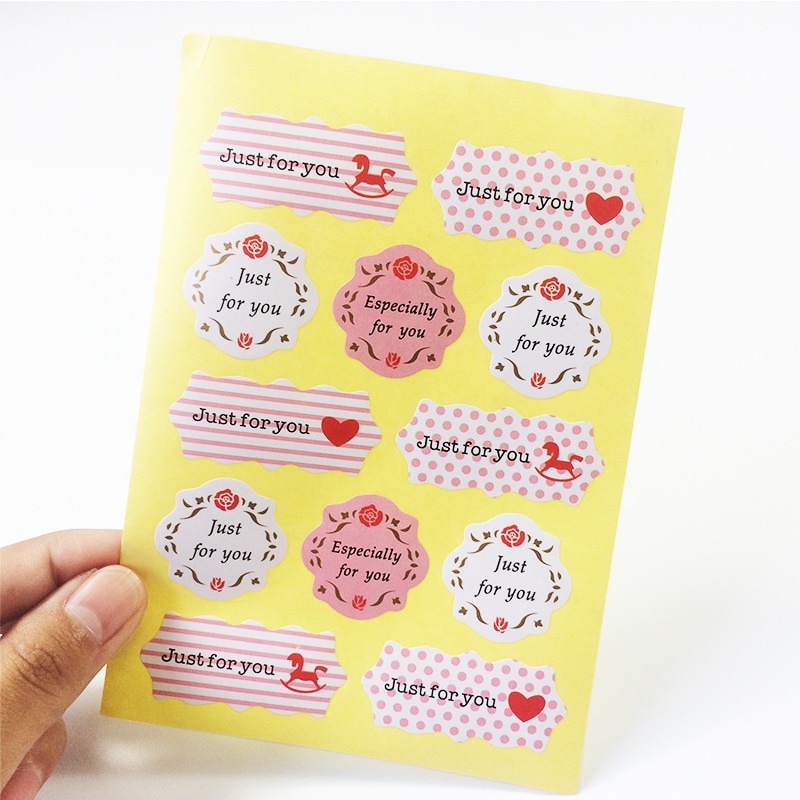 120 Stks/partij Roze & Witte Kleur 'Alleen Voor Jou' Stickers Diy Hand Gemaakt Voor Cake Bakken Afdichting Sticker