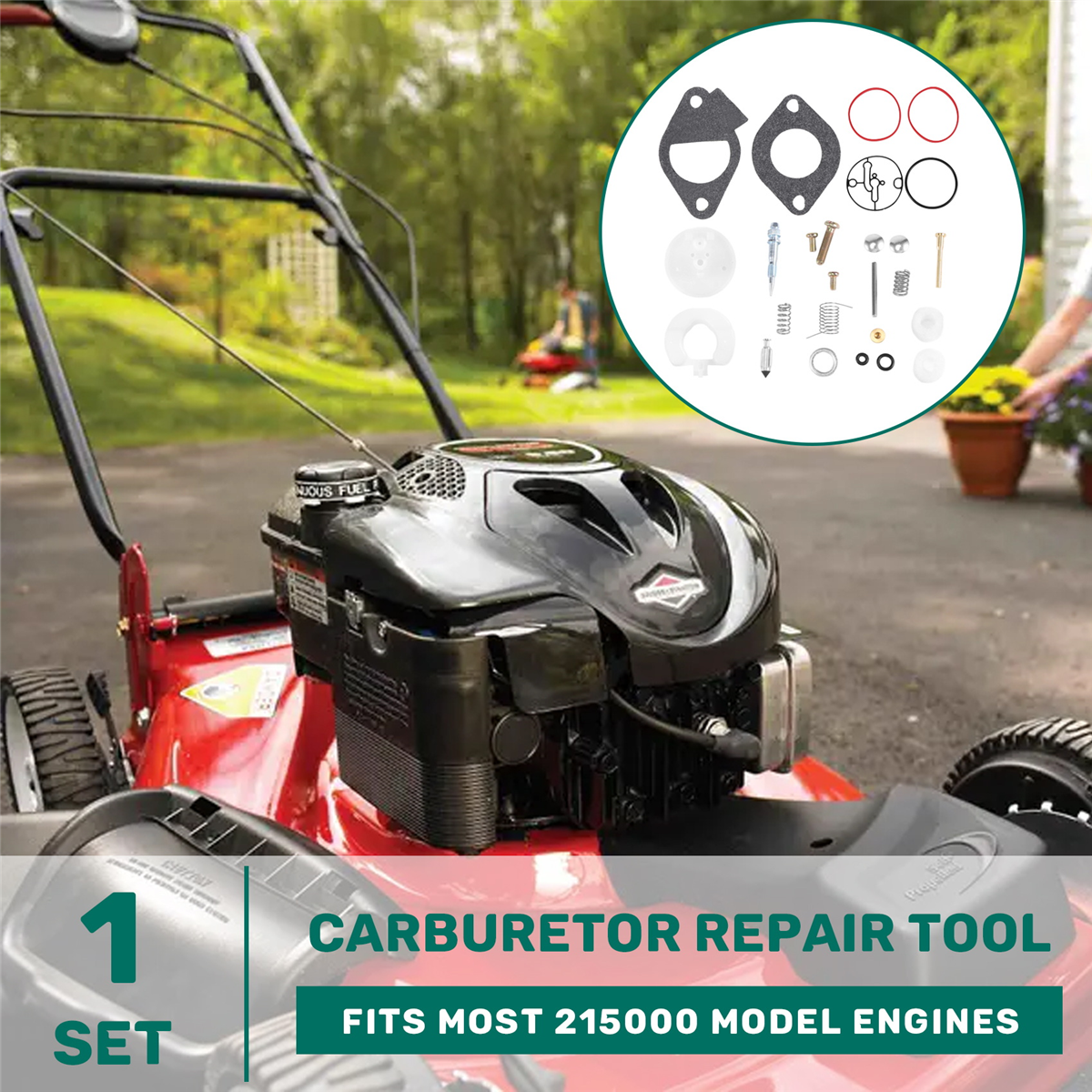 Rasenmäher-Vergaser-Reparatursatz, Vergaser-Umbauset für Briggs-Stratton 11 PS–19 PS 796184 Meisterüberholung für Nikki-Kohlenhydrate