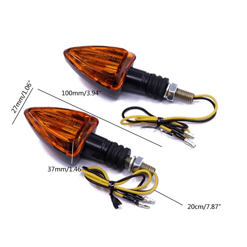 2 pièces Universel De Clignotant de Moto De Moto LED Feux Arriere Clignotant Indicateur Feu arrière Moto Flèche Ambre Lampe