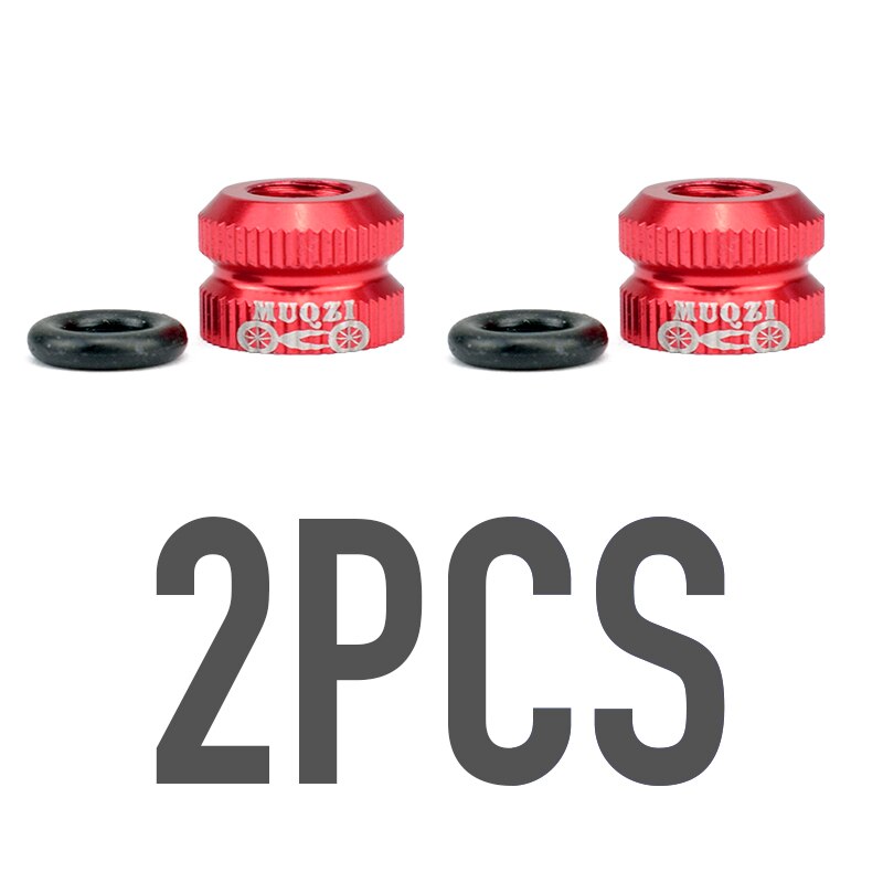 1pc 2pc 4pc MTB Road Bike Tubeless Tire Presta Valve Nut Bicycle Inner Tube Valve Cap Vacuum Tire Nozzle Nut Bicycle Accessories: 2pc red