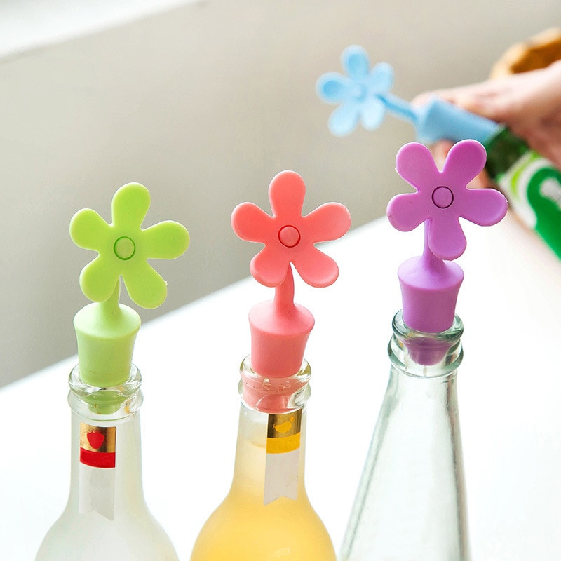 Keuken Wijn Stopper Herbruikbare Siliconen Flessenstop Bloem Vacuüm bloemvormige 1 Pcs