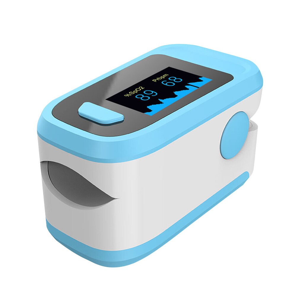 Fingerklemme pulsoximeter pulsfrekvens spo 2 monitor blod ilt målemåler saturation monitor enhed oximeter: Blå