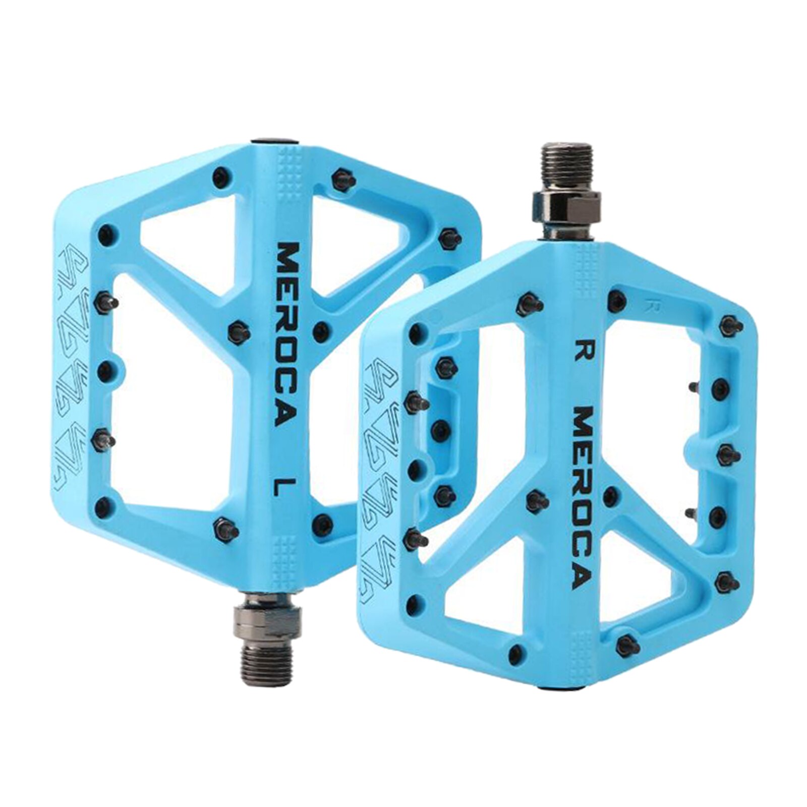 Bicycle Mountain Bike Pedals BMX Sealed Bearing 9/16'' Wide Platform Mongoose Part Platform Cleats Mini Peddles Stamp: Blue