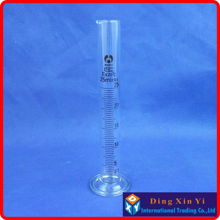 (4 pieces/lot) 25ml graduated cylinder,measuring graduates glass graduate glass measuring cylinder