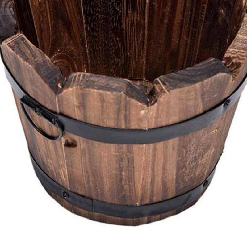 Barriles de flores de plantación Retro, caja de maceta rústica suculenta con borde ondulado, contenedor de flores y plantas, decoración al aire libre