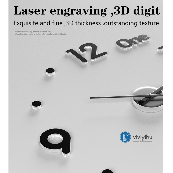 3D Wall Clock Wall Poster Wall Decorations Living Room Wall Digital Clock Living Room Decoration Wall Clock Modern