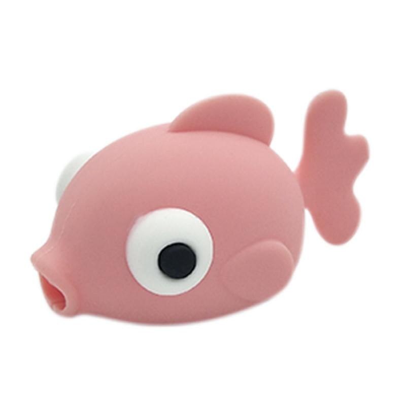 Enrouleur de câble protecteur, mignon Animal, Protection pour chargeur USB câble de données, organisateur de câbles: Pink goldfish