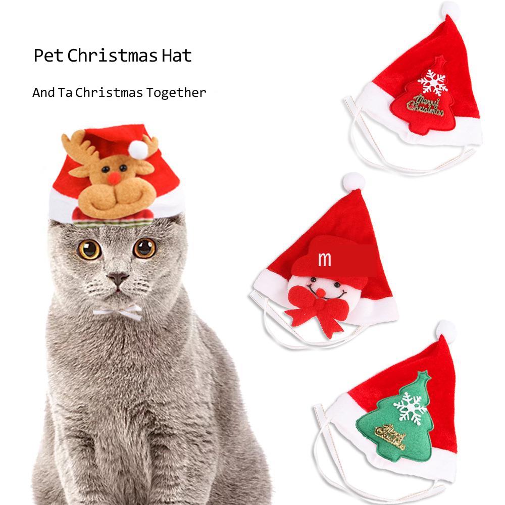 Chapeau de bonhomme de neige de noël pour animaux de compagnie, couvre-chef amusant pour chat, petit et moyen gabarit, accessoires fournitures pour animaux de compagnie,