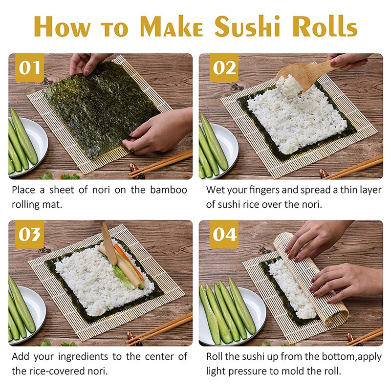 Juego de rodillos de Bazooka para hacer Sushi, utensilios de cocina para enrollar carne y verduras, utensilio de cocina, accesorios