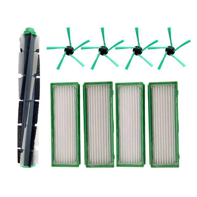 For Vorwerk VR200 / VR300 Main Roller Spin Side Brush Hepa Filter Replacement Kit Vacuum Cleaner Spare Part Accessory: plum