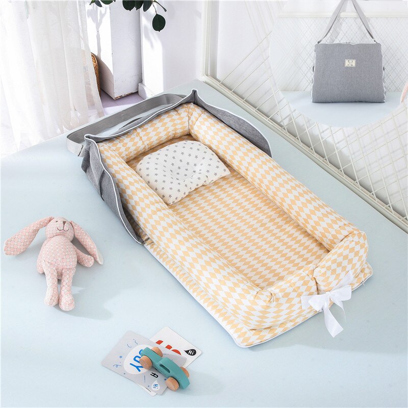 90cm*50cm sammenklappelig baby krybbe seng reden bærbar baby seng rejse essentials bomuld spædbarn baby krybbe seng rygsæk nyfødt baby seng