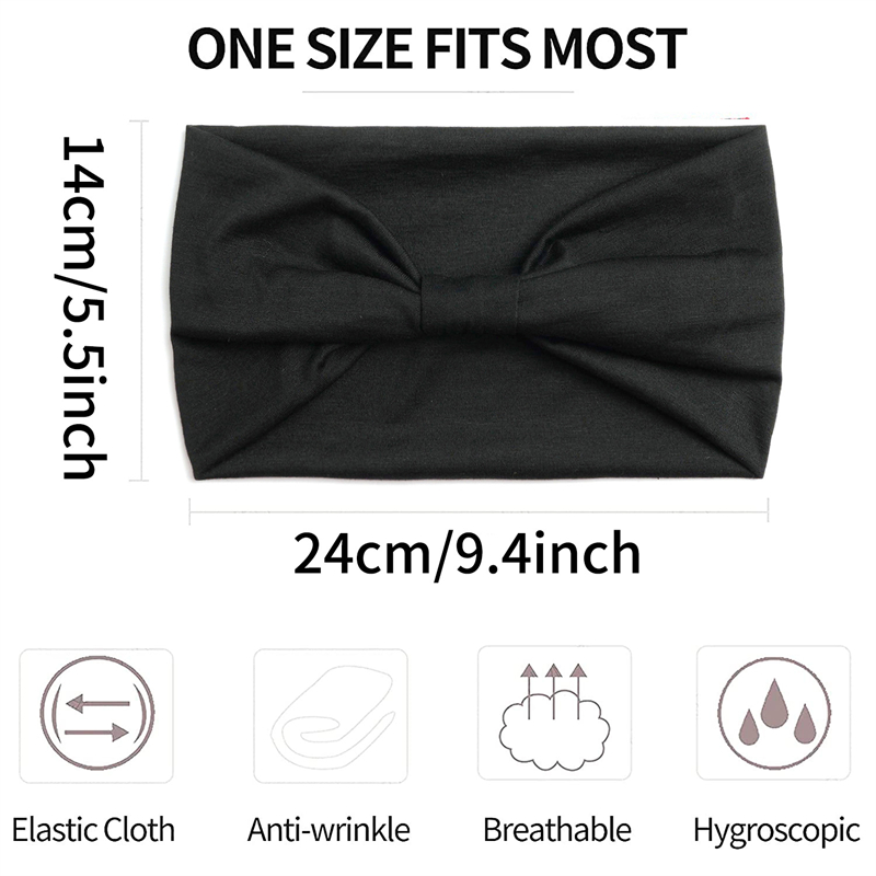 Boho Effen Kleur Brede Hoofdbanden Vintage Knoop Elastische Tulband Headwrap voor Vrouwen Meisjes Katoen Zachte Bandana Haaraccessoires