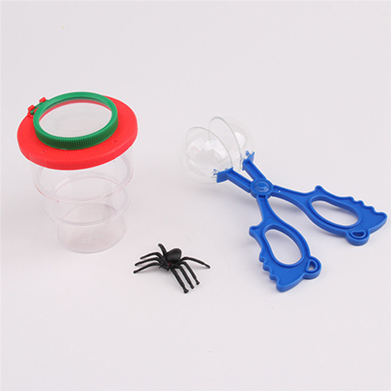 5 pcs Plastic Scissor Clamp Tweezers School Children Plant Insect Biology Study Tool Set Kids Insect Nature Exploration Toy Kit