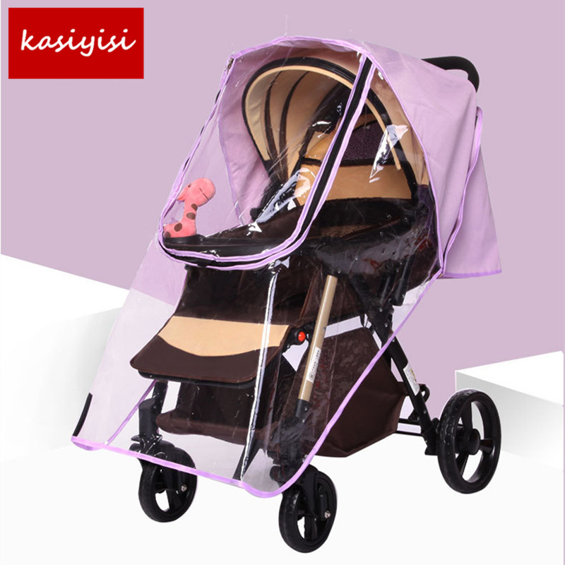 Stijl Waterdichte Cover Baby Winkelwagen Accessoires Regen Cap Regenjas Winddicht Cover Stofkap: purpleL