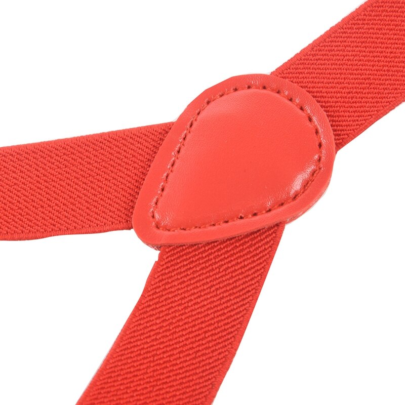 Kvinner menn klips på justerbare bukser elastisk y rygg seler seler - rød