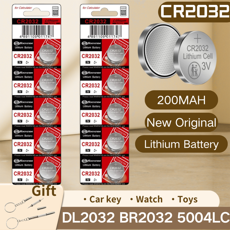 Bateria de célula tipo moeda de lítio cr2032 de 10-100 peças-bateria de botão de 3v para eletrônicos, remotos, balanças, dispositivos médicos (sem halógenos)