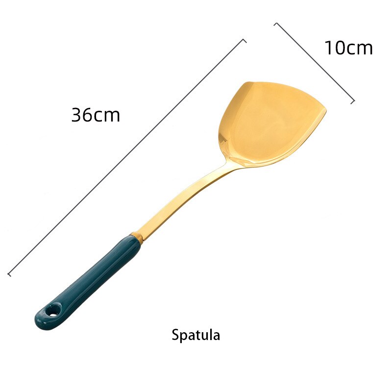 1pcs Green Porcelain Plate ceramic Dinner Plate Tableware Dinner Set Phnom Penh Exquisite Dinnerware Big Soup Ladle Leak Spoon: slice