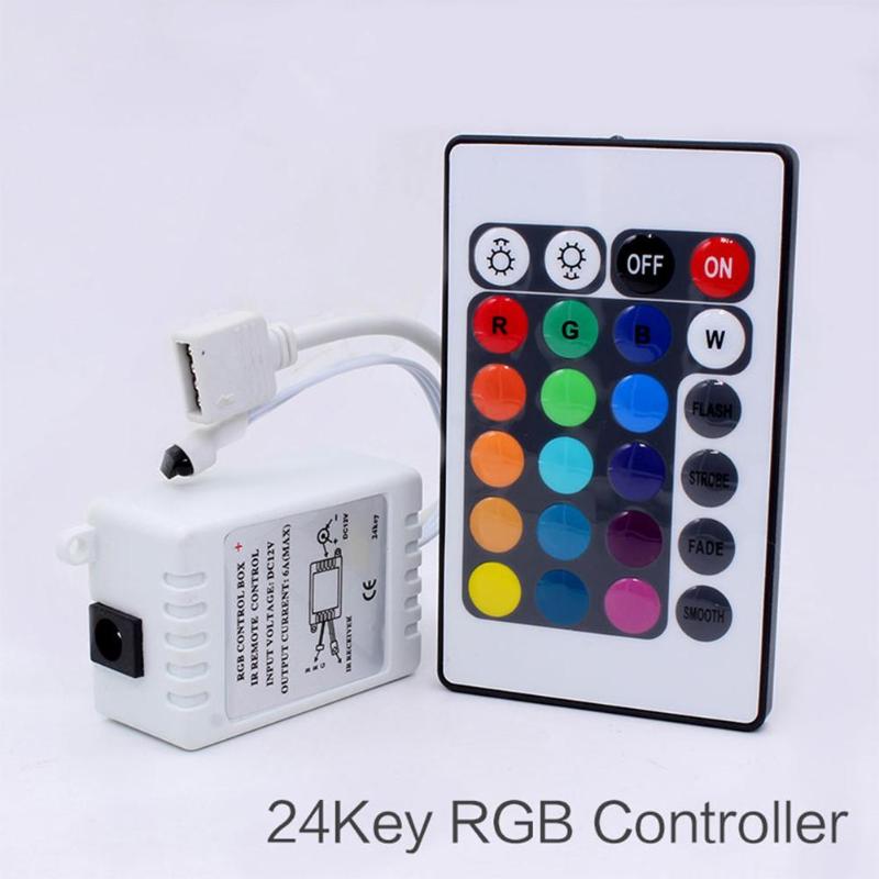 24Keys LED RGB Controller DC12V IR Remote Controller for RGB LED Strip Lights
