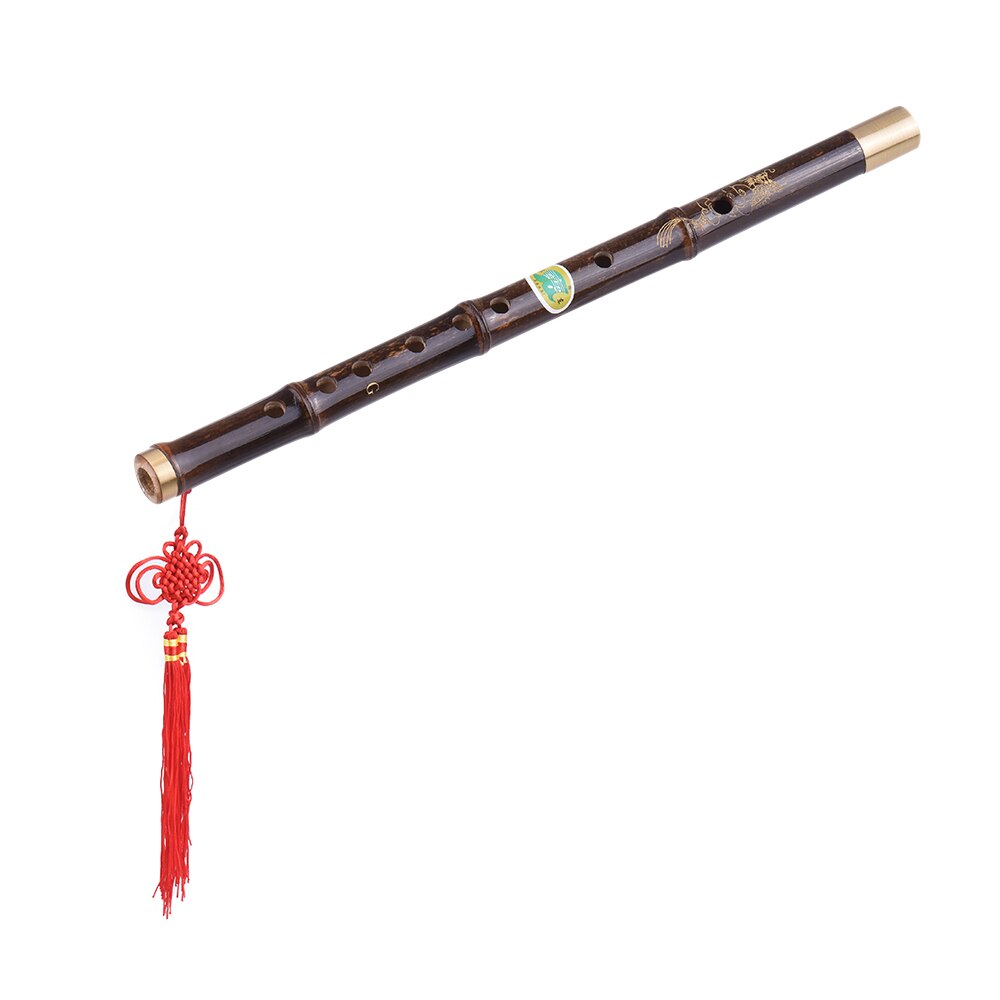 Black Bamboo Dizi Flute Traditional Handmade Chinese Musical Woodwind Instrument Key of C Study Level