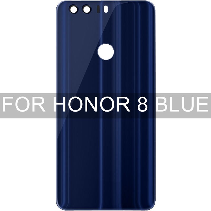 Panel de vidrio trasero para Huawei Honor 8 / Honor 8 Lite, cubierta de batería, carcasa trasera, reemplazo de puerta + pegatina adhesiva, FRD-L09 de PRA-LX1: Honor 8-Blue