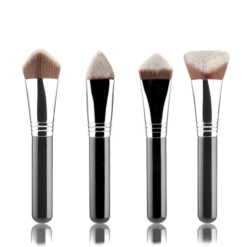 Pinceau de maquillage Kabuki pour fond de teint, pinceaux cosmétiques végétaliens, simple et grand, triangle incliné, carré et conique, luxe et de