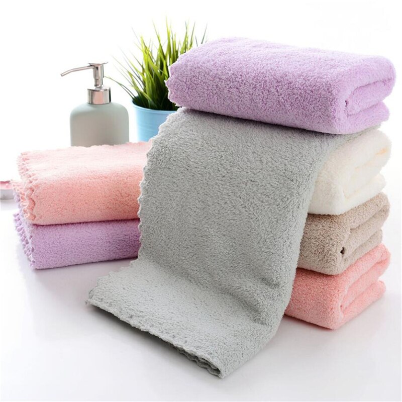 Soft Towel Dry Hair Water Absorbent Double-sided Coral Velvet Microfiber Towel Bath Washing Cleaning Bathing Tools Washcloth