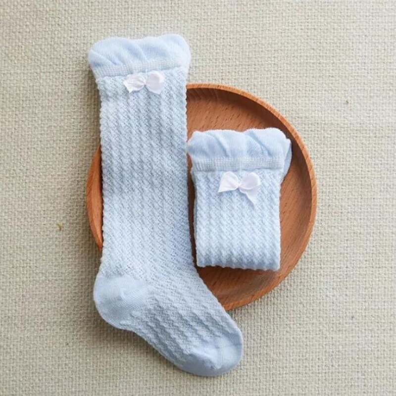 Baby pige strømper forår efterår sommer varm mesh sløjfe-knude børn sløjfestrømper børn strømpebukser babytøj