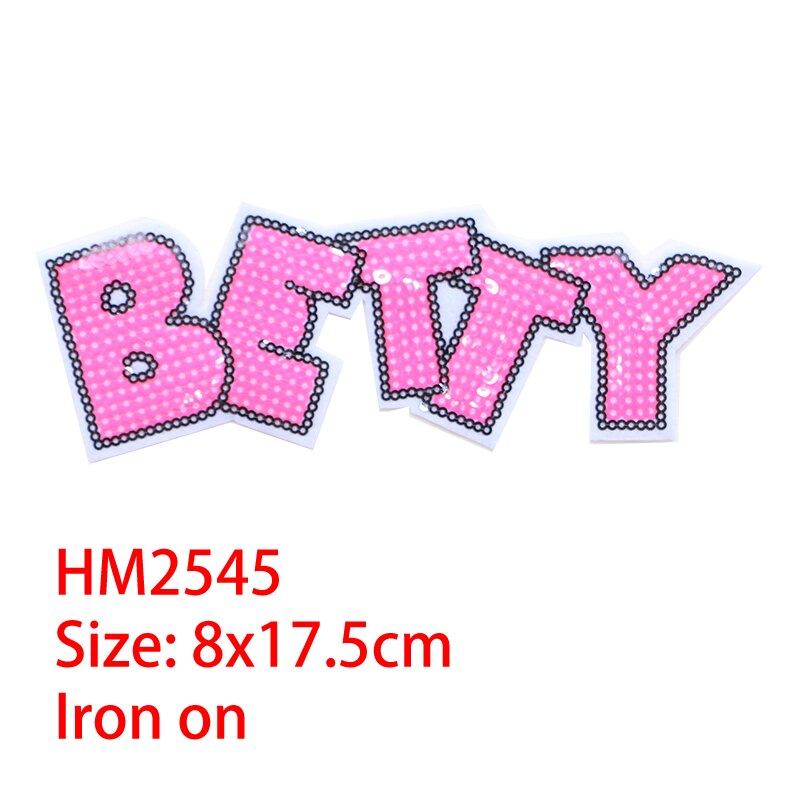 Rose Bloem Decoratieve Letters Patch Liefde Pailletten Icoon Geborduurde Applique Patches Voor Diy Ijzer Op Badges Op Rugzak, Kleding: HM2545