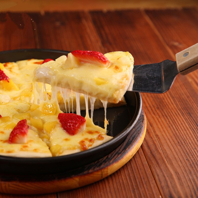 1Pcs Stainless Steel Triangle Pizza Slicer Cheese Grater Chocolate Cake Salad Scraper Chopper Wood Handle BBQ Baking Tool