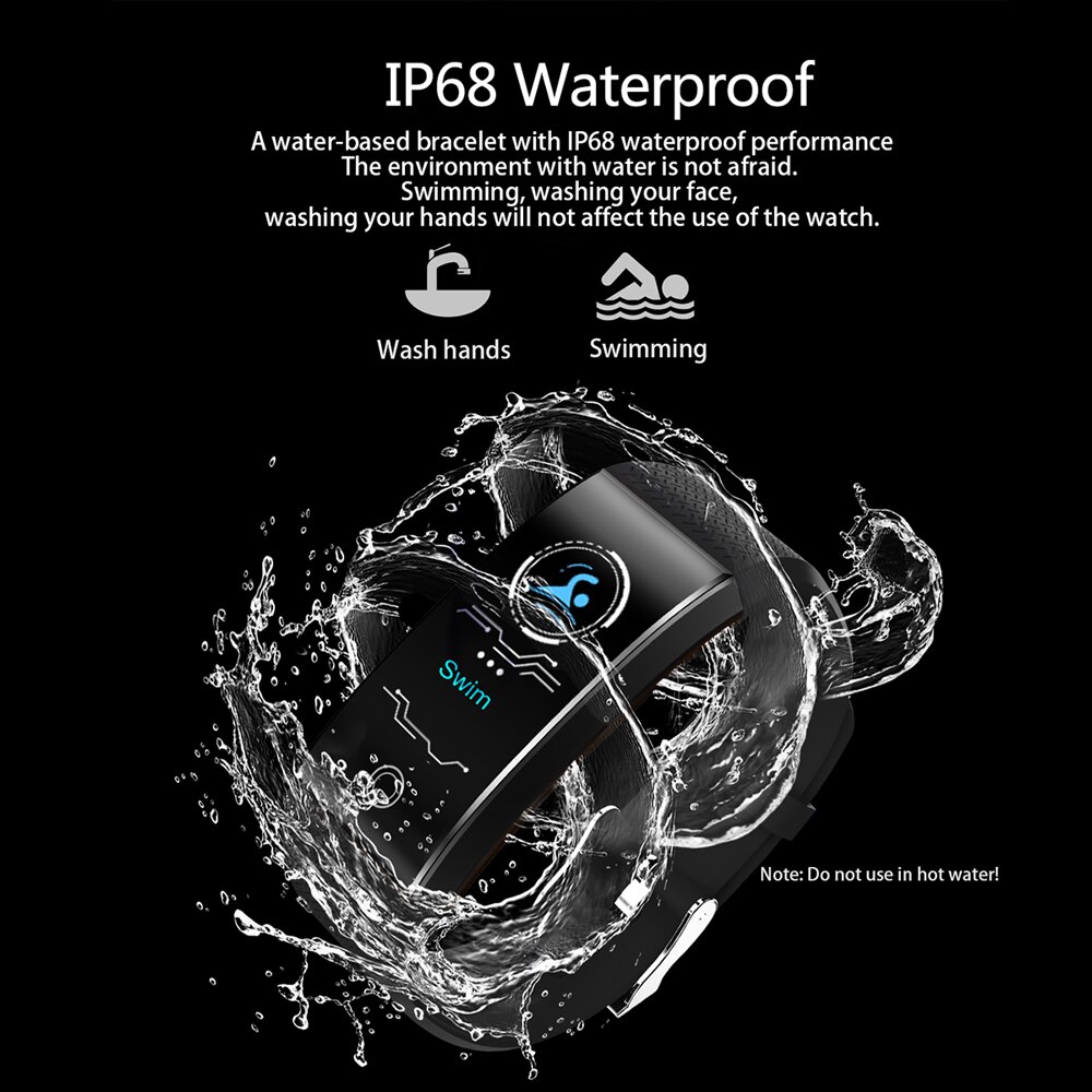 Qw18 smart armbånd  ip68 vandtætte smartband puls søvnmåler sport passometer fitness tracker bluetooth smartwatch