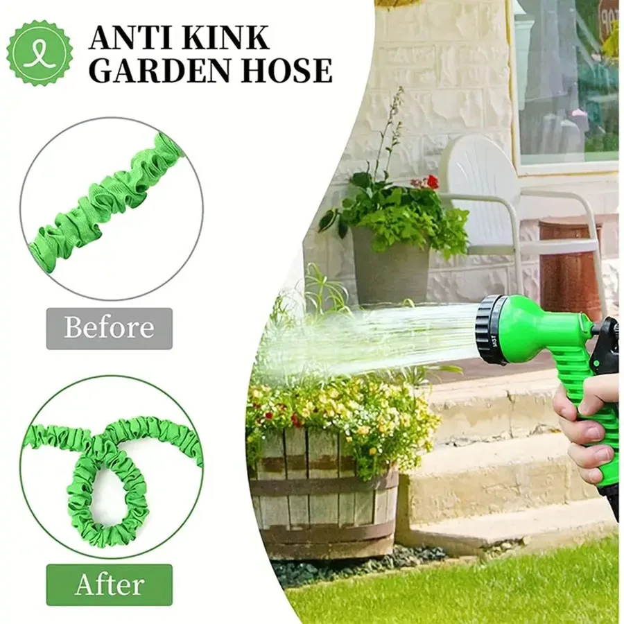 25FT-200FT Erweiterbarer Zauberschlauch Leichtes Strapazierfähiges Material Spritzpistole Mit 7 Sprühfunktionen Gartenbewässerungswerkzeug Für DenHeimgebrauch Intelligentes Verbindungdesign Vielseitige Anwendung