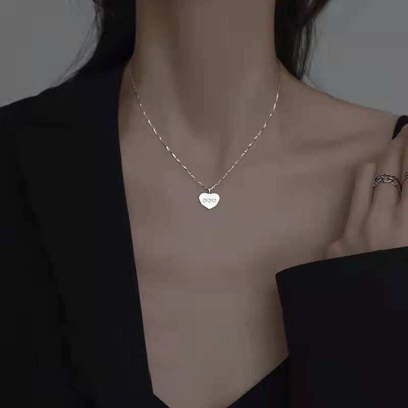 Pearl Clavicle Chain Choker Necklace for Women Rhinestone Tassel Pendant Wedding Party Statement Girls Collar: Heart Necklace