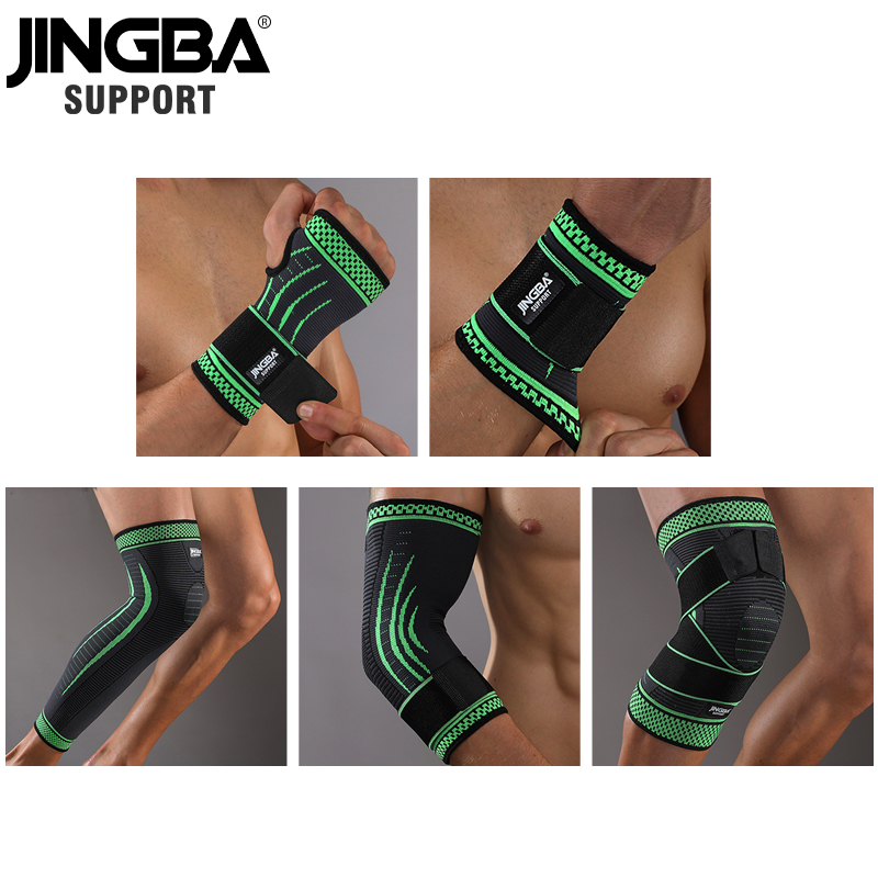 Jingba-tuki 1 kpl nylon side polvisuoja+rannetuki+nilkkatuki+koripallo polvisuojat tennissulkapallotuki