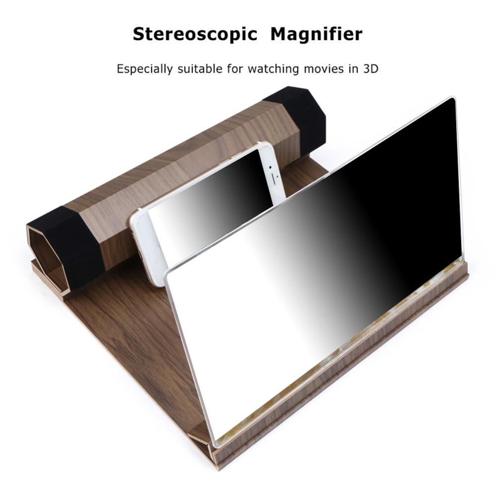Second Generation Inch Mobile Phone Screen Amplifier Wood Grain Magnifier 3D Amplifier Support For Any Mobile Phone