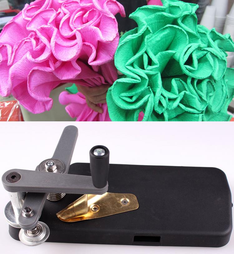 Máquina de papel de flores de dientes finos, rizador de ondas, herramienta de encaje de papel crepé, materiales de embalaje de flores, suministros de floristería