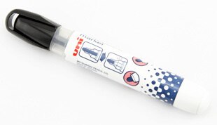 1 pçs japão whiteboard caneta uni PWB-202 fácil de limpar sem deixar marcas não-tóxico proteção ambiental segurança quadro branco caneta: Black
