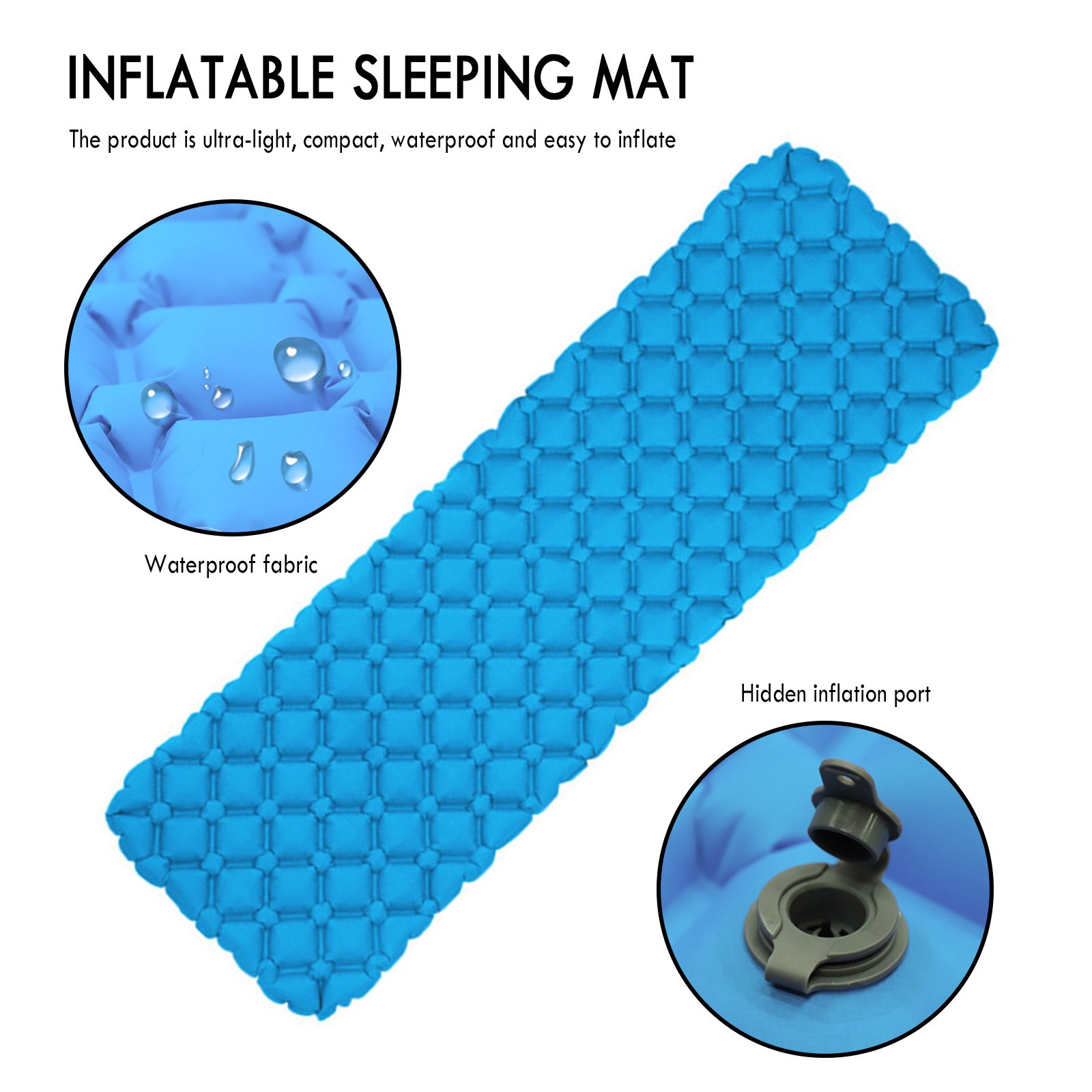 Camping Sleeping Pad, Inflatable Sleep Mat, for Backpacking, Travel, Hiking