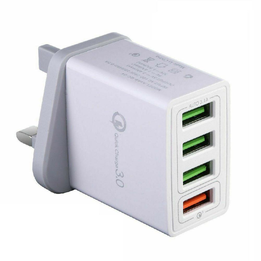 Quick Charge 3.0 USB Charger Wall Charger UK Plug 3A Multi Port Fast Charging Adapter For Samsung Huawei Xiaomi