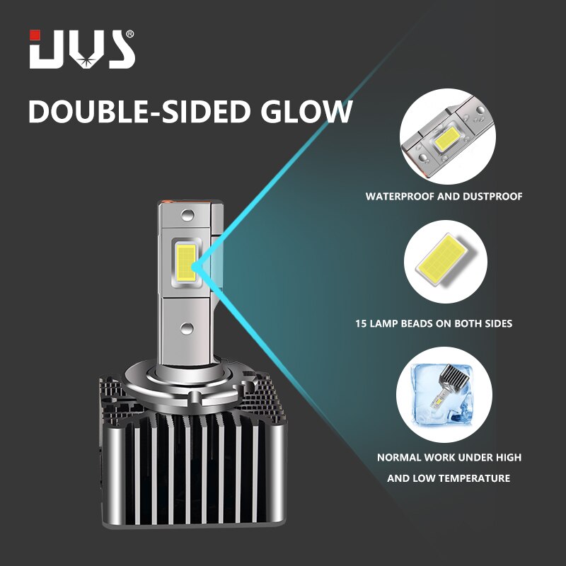 Uvs D1S Led Auto Lamp Gratis Canbus D1R Lamp Auto Headligt High Power 70W 8600Lm Kit Led Te Vervangen hid Conversie
