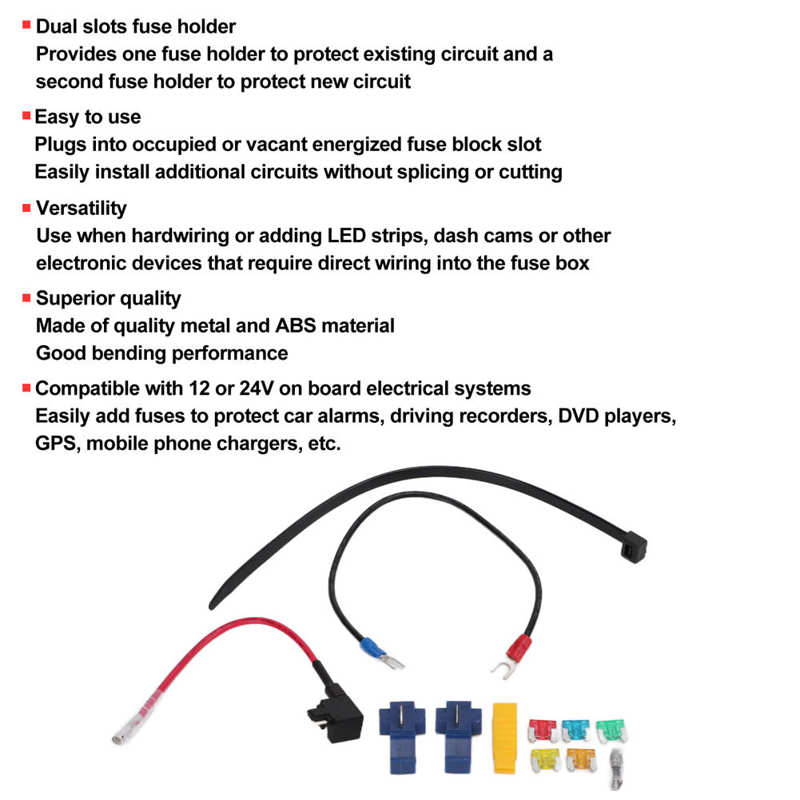 Fuse Tap Fuse Set Car Fuse Kit for Mobile Phone Chargers