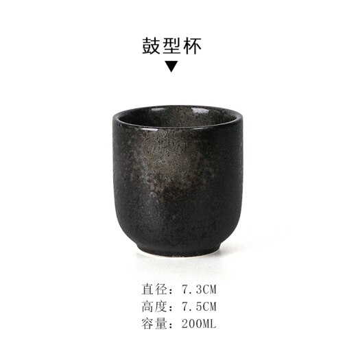 Japanese ceramic teacup water cup retro stoneware coffee cup home teacup commercial cooking tableware: CC 200ml